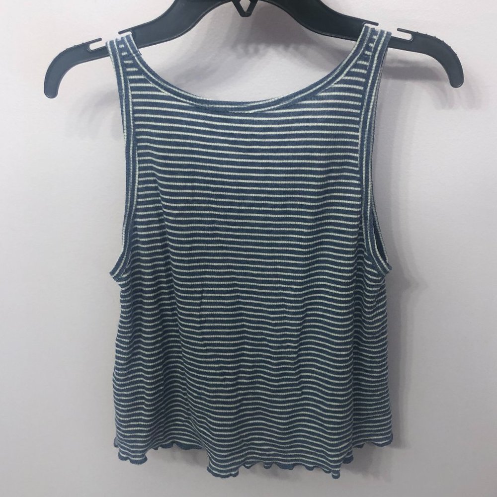 Hollister Must-Have Crop Swing Tank Blue and White - Picture 2 of 4